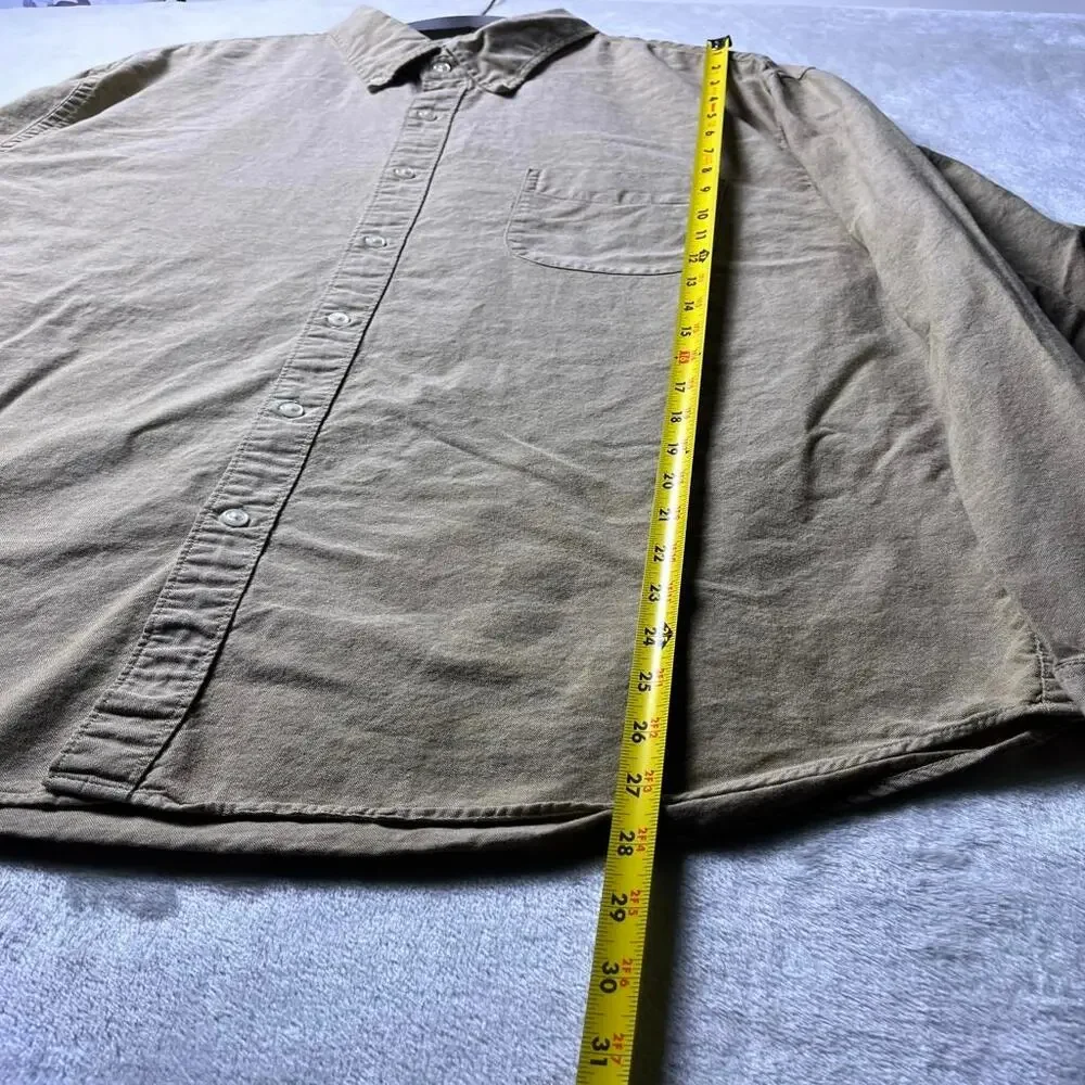 J Crew Cotton Oxford Button Down Relaxed Fit Men's 2XL 3XL Classic Neutral Beige